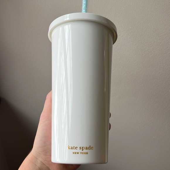 Kate Spade Miss to Mrs. Cup with Lid + Straw - Picture 2 of 2